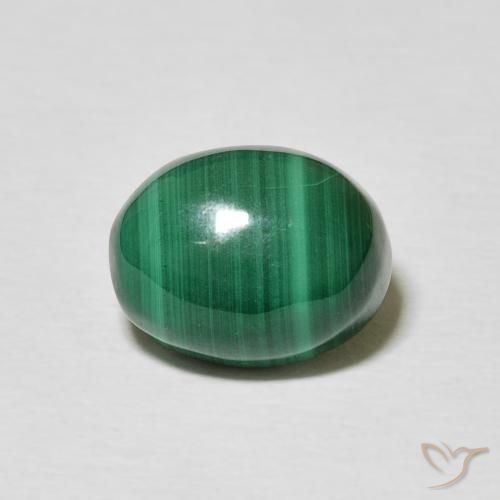 5.17ct Натуральный Зеленый различных оттенков Малахит, Овал, Непрозрачный