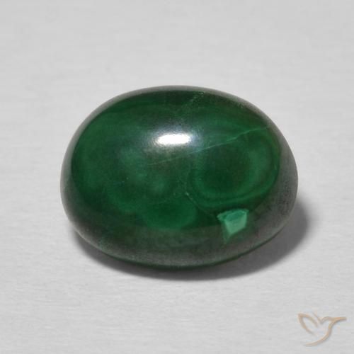 2.97ct Натуральный Темно-зеленый Малахит, Овал, Непрозрачный