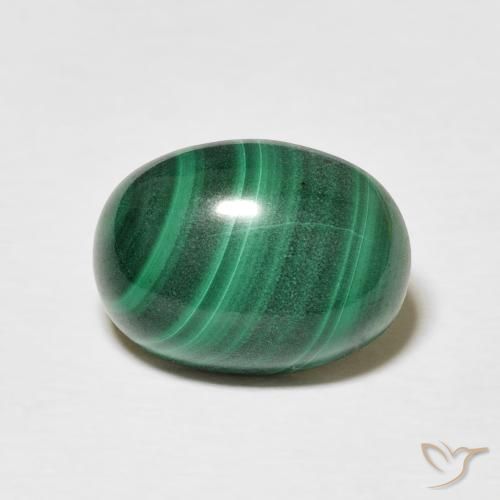 5.13ct Натуральный Зеленый различных оттенков Малахит, Овал, Непрозрачный