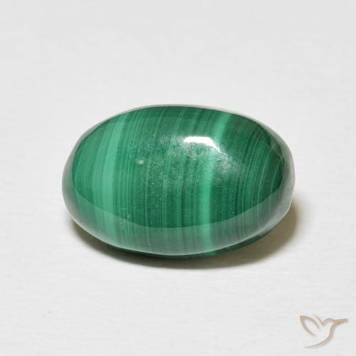 5.60ct Натуральный Средний зеленый Малахит, Овал, Непрозрачный