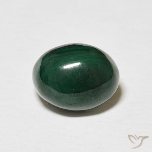 4.66ct Натуральный Темно-зеленый Малахит, Овал, Непрозрачный