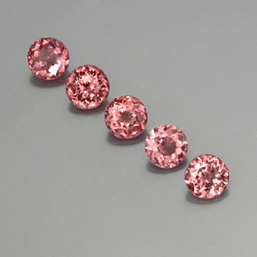  карата, натуральный Розово-Оранжевый Малайский гранат, Огранка Круг, Чистота VS