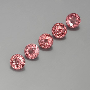  карата, натуральный Розово-Оранжевый Малайский гранат, Огранка Круг, Чистота VS