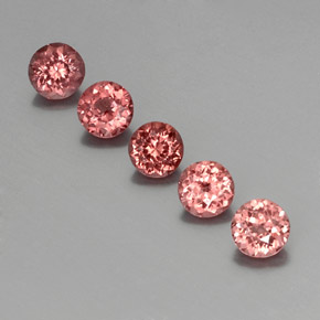  карата, натуральный Розово-Оранжевый Малайский гранат, Огранка Круг, Чистота VS
