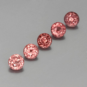  карата, натуральный Розово-Оранжевый Малайский гранат, Огранка Круг, Чистота VS