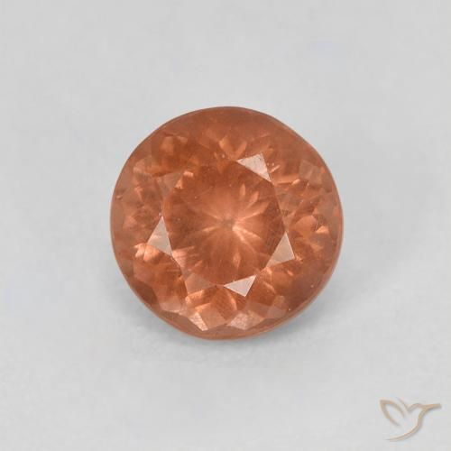 0.82ct Натуральный Оранжево-розовый Малайский гранат, Круглый, Чистота VS