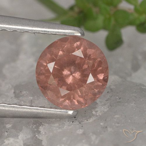 0.88ct Натуральный Грейпфрут розовый Малайский гранат, Круглый, Чистота VS