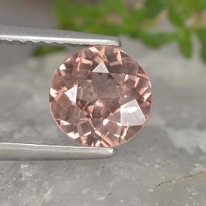 1.34 карата, натуральный Оранжево-розовый Малайский гранат, Огранка Круг, Чистота VS