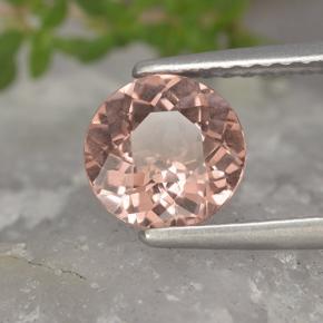 1.34 карата, натуральный Оранжево-розовый Малайский гранат, Огранка Круг, Чистота VS