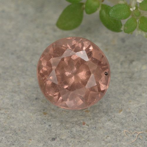0.73ct Натуральный Оранжево-розовый Малайский гранат, Круглый, Чистота VS