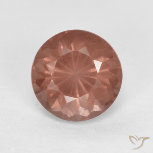 0.68ct Натуральный Оранжево-розовый Малайский гранат, Круглый, Чистота VS