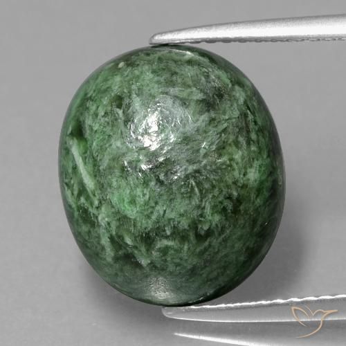 9.55ct Натуральный Бледно-сосновый зеленый Мау-Сит-Сит, Овал, Непрозрачный