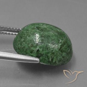 13.63 карата, натуральный Средний зеленый Мау-Сит-Сит, Овал, Непрозрачный
