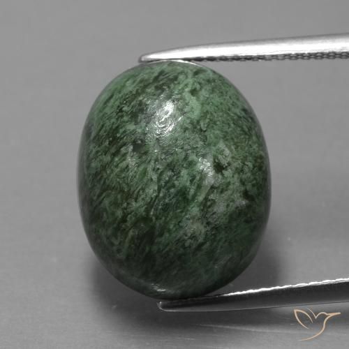15.84ct Натуральный Землисто-зеленый Мау-Сит-Сит, Овал, Непрозрачный