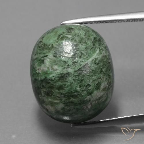 17.19ct Натуральный Землисто-зеленый Мау-Сит-Сит, Овал, Непрозрачный