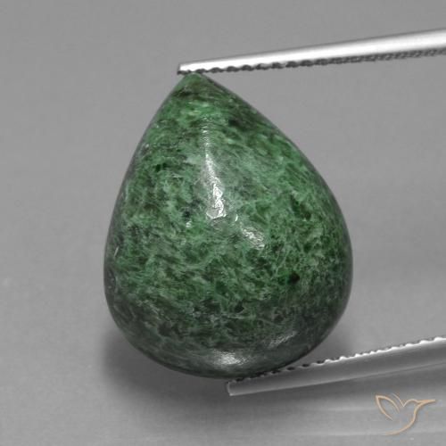 14.34ct Натуральный Средний зеленый Мау-Сит-Сит, Форма груши, Непрозрачный
