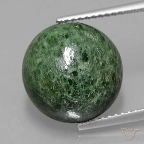 9.28ct Натуральный Темно-зеленый Мау-Сит-Сит, Круглый, Непрозрачный