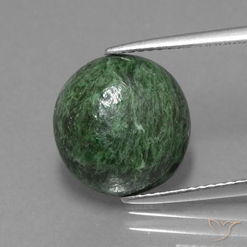 7.37ct Натуральный Темно-зеленый Мау-Сит-Сит, Круглый, Непрозрачный
