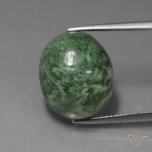 14.41ct Натуральный Средний зеленый Мау-Сит-Сит, Овал, Непрозрачный