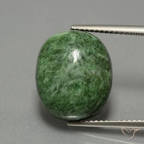 12.65ct Натуральный Средний зеленый Мау-Сит-Сит, Овал, Непрозрачный