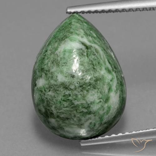 12.27ct Натуральный Зеленый шалфей Мау-Сит-Сит, Форма груши, Непрозрачный