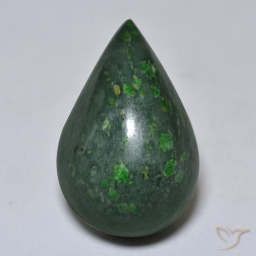 9.96ct Натуральный Травянисто-зелёный Мау-Сит-Сит, Форма груши, Непрозрачный