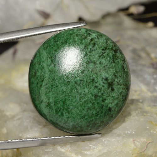 32.74ct Натуральный Темно-зеленый Мау-Сит-Сит, Круглый, Непрозрачный