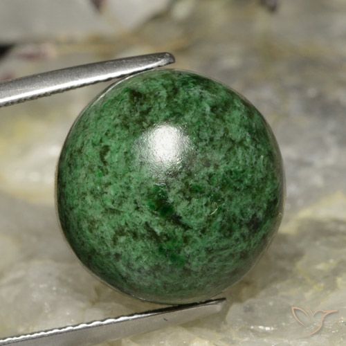 19.60ct Натуральный Темно-зеленый Мау-Сит-Сит, Круглый, Непрозрачный