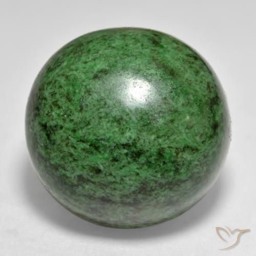 34.00ct Натуральный Темно-зеленый Мау-Сит-Сит, Круглый, Непрозрачный