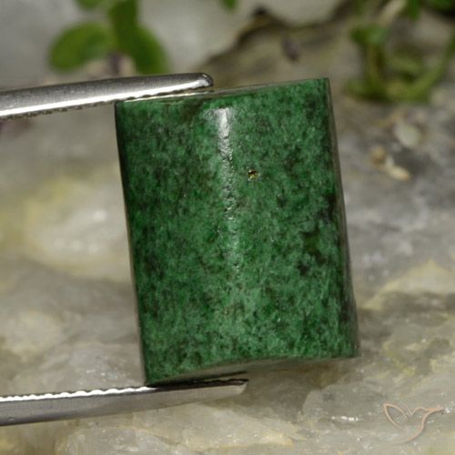16.56ct Натуральный Темно-зеленый Мау-Сит-Сит, Огранка Багет, Непрозрачный