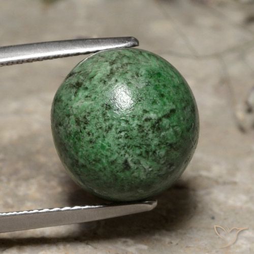 13.76ct Натуральный Бледно-сосновый зеленый Мау-Сит-Сит, Круглый, Непрозрачный