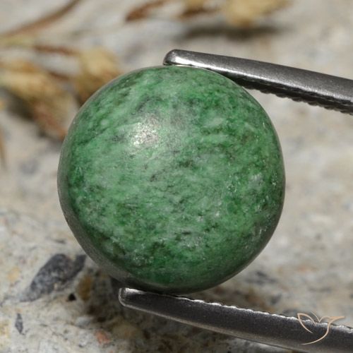 7.68ct Натуральный Бледно-сосновый зеленый Мау-Сит-Сит, Круглый, Непрозрачный
