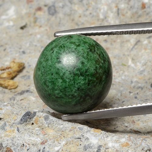 18.17ct Натуральный Темно-зеленый Мау-Сит-Сит, Круглый, Непрозрачный