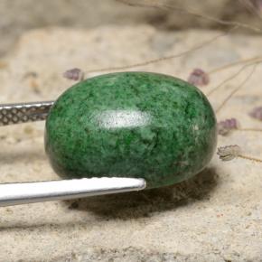 11.47 карата, натуральный Темно-зеленый Мау-сит-сит, Огранка Овал, Непрозрачный