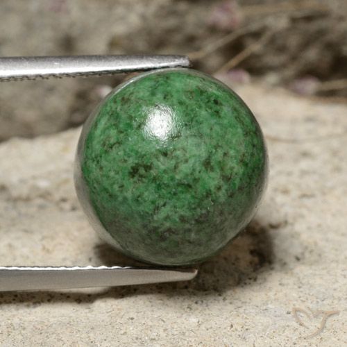 13.27ct Натуральный Средний зеленый Мау-Сит-Сит, Круглый, Непрозрачный