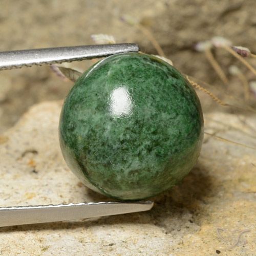 10.02ct Натуральный Бледно-сосновый зеленый Мау-Сит-Сит, Круглый, Непрозрачный