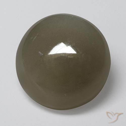 16.89ct Натуральный Серый коричневый Лунный камень, Круглый, Полупрозрачный