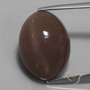 20.00ct Натуральный Коричневый Лунный камень, Овал, Непрозрачный