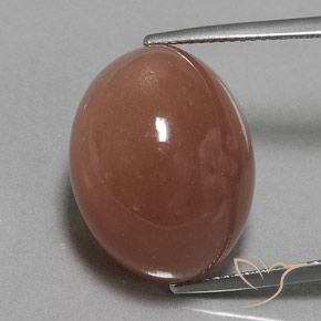 25.10ct Натуральный Красновато-коричневый Лунный камень, Овал, Непрозрачный