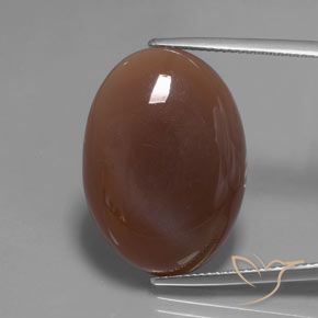 22.04ct Натуральный Коричневый Лунный камень, Овал, Полупрозрачный