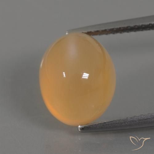 5.07ct Натуральный Золотой апельсиновый крем Лунный камень, Овал, Прозрачный