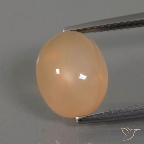 4.41ct Натуральный Средний оранжево-золотой Лунный камень, Овал, Прозрачный