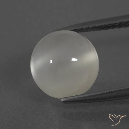 3.52ct Натуральный Теплый белый Лунный камень, Круглый, Полупрозрачный