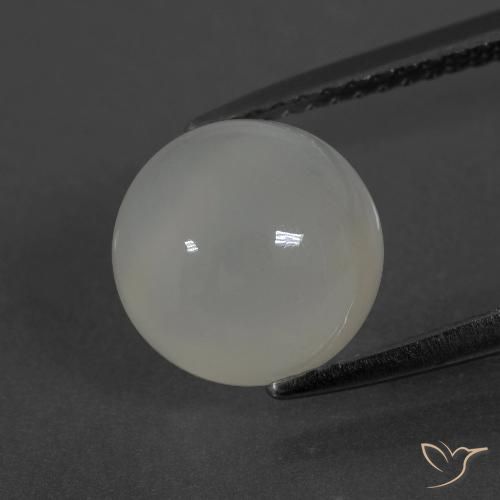 3.19ct Натуральный Теплый белый Лунный камень, Круглый, Полупрозрачный