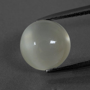 3.73 карата, натуральный Теплый белый Лунный Камень, Огранка Круг, Полупрозрачный