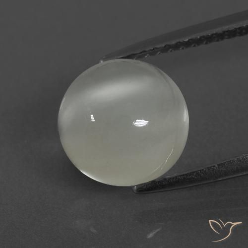 3.18ct Натуральный Теплый белый Лунный камень, Круглый, Полупрозрачный