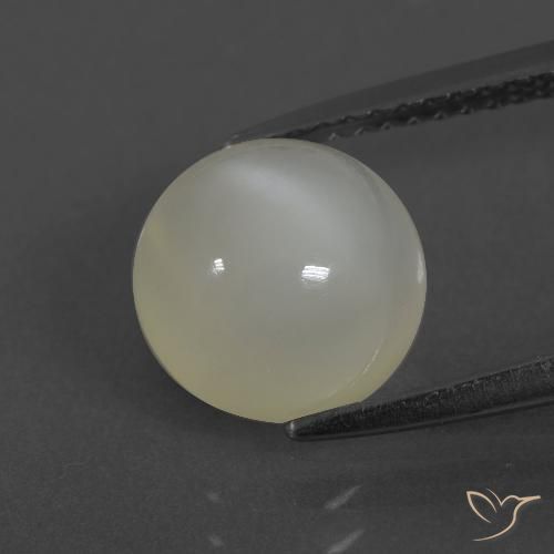 2.86ct Натуральный Теплый белый Лунный камень, Круглый, Полупрозрачный