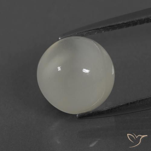 3.36ct Натуральный Теплый белый Лунный камень, Круглый, Полупрозрачный