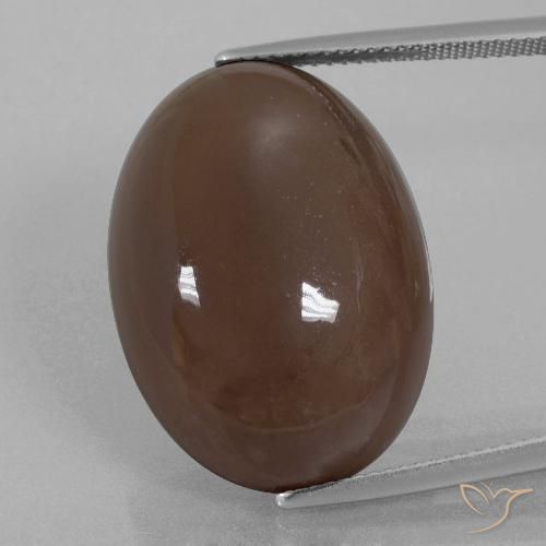 28.02ct Натуральный Шоколадно-коричневый Лунный камень, Овал, Непрозрачный