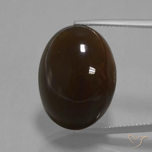32.69ct Натуральный Темно-коричневый Лунный камень, Овал, Непрозрачный